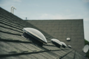 domed skylights on home roof