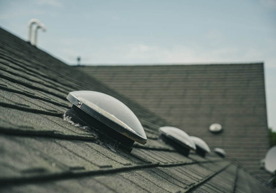 domed skylights on home roof